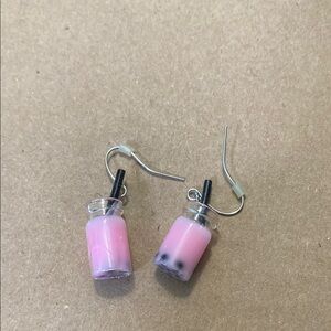 Pink Bubble Tea Earrings